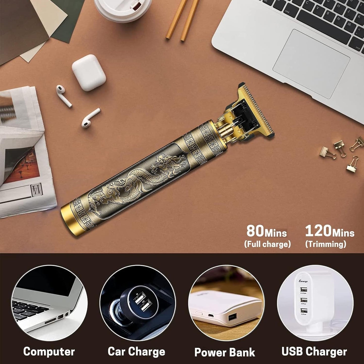 GOLDEN TRIMMER 4-in-1 Styler for Trimming | Shaving | Beard Edging | Body Hair Trimming