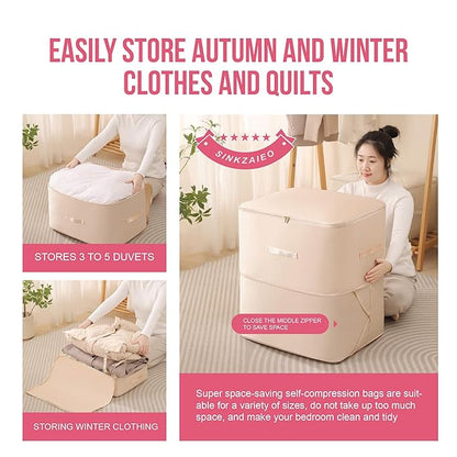 Space Saving Self Compression Organizer, Packing Cubes, Waterproof & Moisture-Proof (Pack of 1)