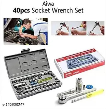 40 Pc Socket Tool Kit Socket Set (Pack of 40)