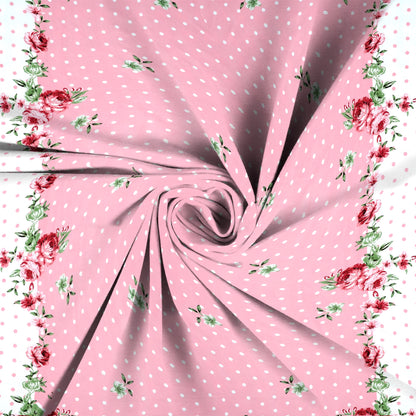 Super Soft Glace Cotton All Round Elastic Fitted Double Bed Bedsheet with 2 Pillow Covers-72x78x8