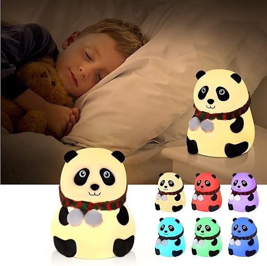 Silicone Panda Touch LED Lamp Night Light Lamp for Kids Gifts for Teen Girls Boys Night Light Lamp Cute Room Decor Gifts for Girlfriends Item Birthday Gift for Girls/Boys, Colour Changing