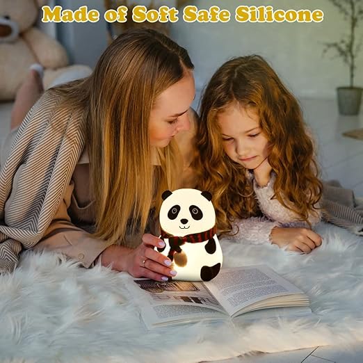 Silicone Panda Touch LED Lamp Night Light Lamp for Kids Gifts for Teen Girls Boys Night Light Lamp Cute Room Decor Gifts for Girlfriends Item Birthday Gift for Girls/Boys, Colour Changing