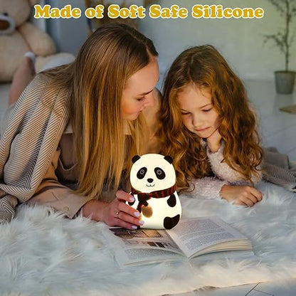 Silicone Panda Touch LED Lamp Night Light Lamp for Kids Gifts for Teen Girls Boys Night Light Lamp Cute Room Decor Gifts for Girlfriends Item Birthday Gift for Girls/Boys, Colour Changing
