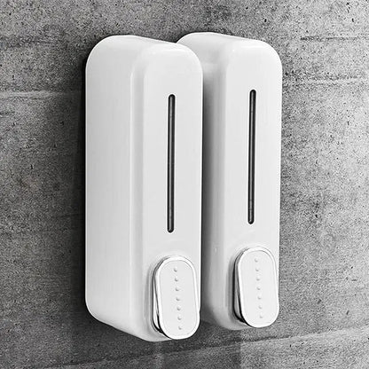 Wall Mount Hand Liquid Shampoo Shower Gel Dispenser for Hotel Bathroom White